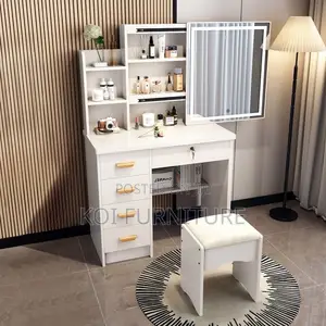 Dressers; White Dressing Elegant Vanity Set With Drawer