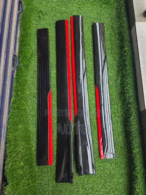 Universal Car Side Skirts Black Red Sport Side Lip Kit