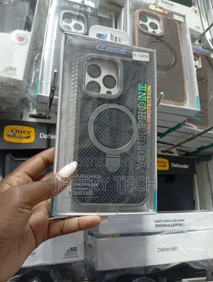 iPhone 14 Pro Max Case Featuring a Magnetic Stand Ring.