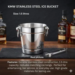 Stainless Steel 1.5l Ice Bucket With Tongs
