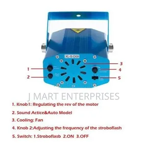 Laser Mini Disco Lights Projector Stage Lighting Sound Synchronization