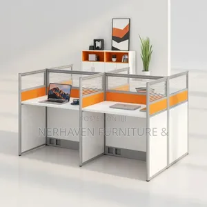 4-Way Office Workstation – Efficient Collaborative Office Desk System