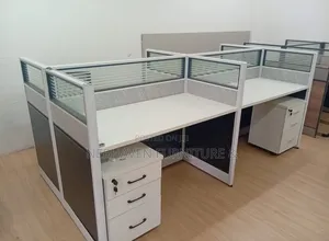 4-Way Office Workstation – Efficient Multi-User Office Desk System