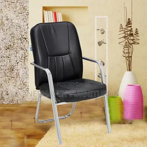 Office Back Leather Visitor Chair–Comfortable Guest Seating for Office