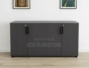 Office Cabinet; Wooden Executive 4 Doored Storage Credenza