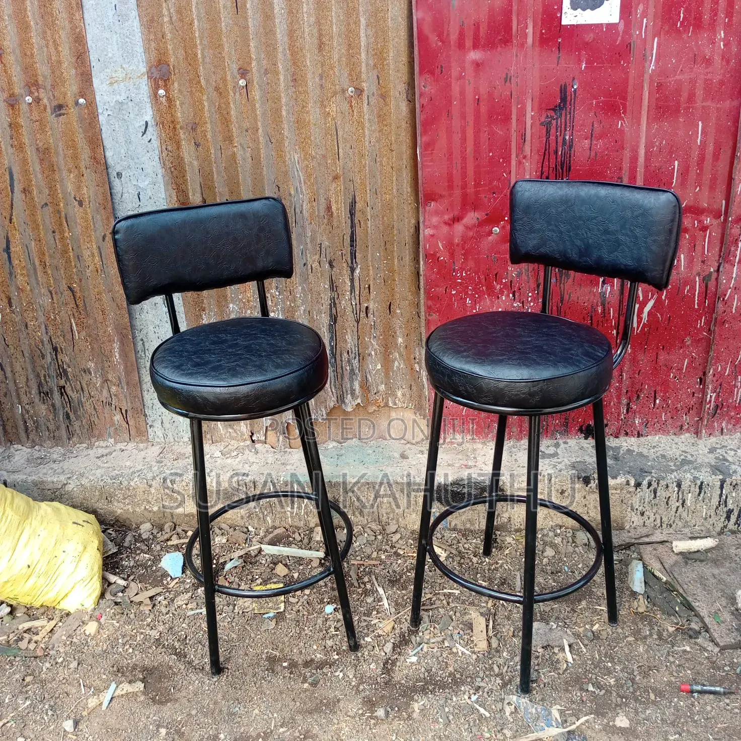 Modern Black High Stool