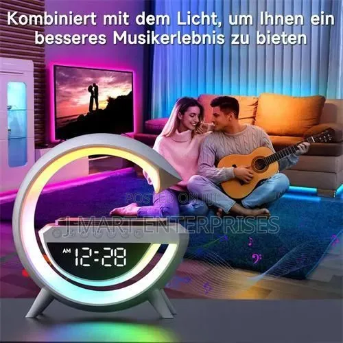Big G Smart Night Light Wireless Bluetooth Speaker W Alarm Clock