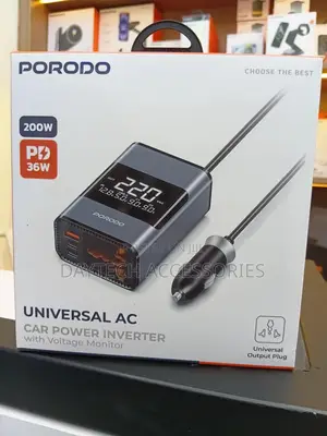 Porodo Universal Ac Car Power Inverter (Model Pdfwch067gy).