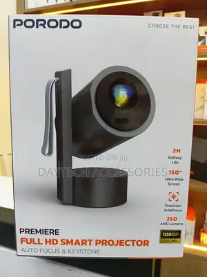 Porodo Full Hd Portable Smart Projector With Auto-Focus - Black