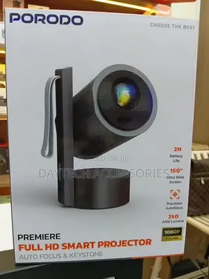 Porodo Premiere Full Hd Android Smart Projector 270° Angle Adjustment.