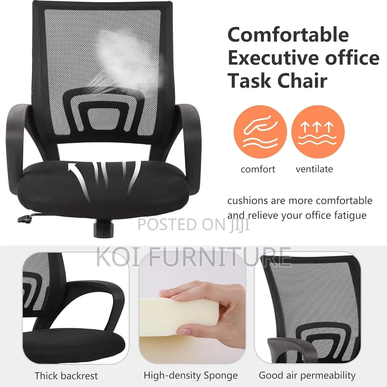 Office Chairs; Ergonomic Adjustable Mesh Fabric Office Chairs