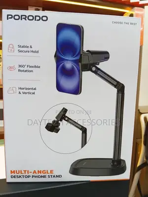 The Porodo Multi-Angle Desktop Phone Stand (Model D-Lfst052-Bk)
