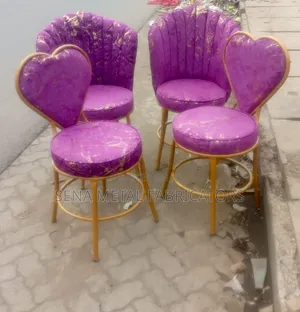 Gold and Purple Upholstery Salon Seat.