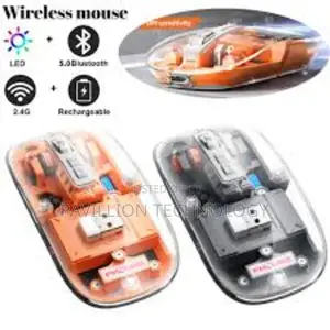 Wireless Transparent Rechageable Mouse With Bluetooth
