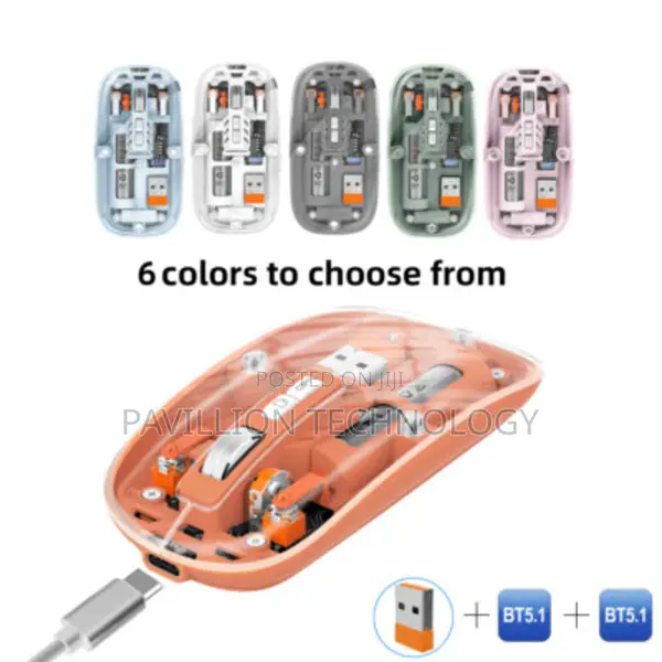 Wireless Transparent Rechageable Mouse With Bluetooth