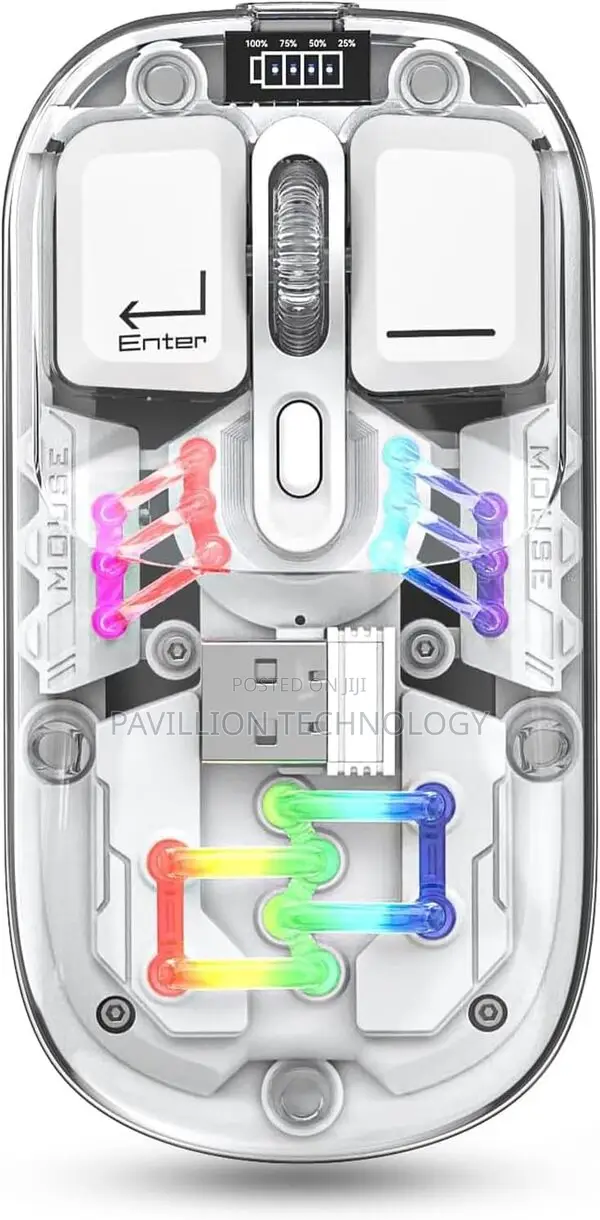 Wireless Transparent Rechageable Mouse With Bluetooth
