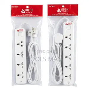 High Astra Heavy Duty 4/5 Way Extension Socket 2500w 3-Core Power Stri