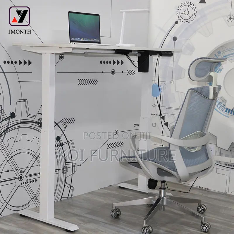 Office Table; 140cm Luxury Electric Lifting Stand-Up Computer Desk