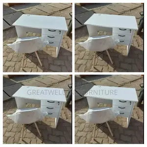 Beautiful White Compact Office Desk With Whitish Eames Chair Wj6t