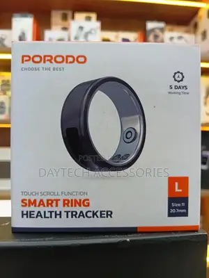 Porodo Fitsync Smart Ring With Digital Display And Touch Scroll.