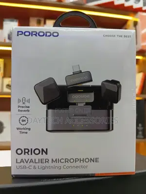 Porodo Bordeaux Orion Lavalier Type-C and Lightning Microphone
