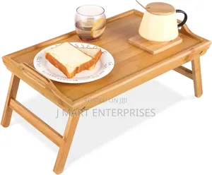 Snazzy Bamboo Wood Foldable Food Tray - Breakfast Table
