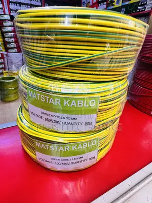 Matstar 2.5mm Green Yellow Single Core Electrical Cable 90m – Durable