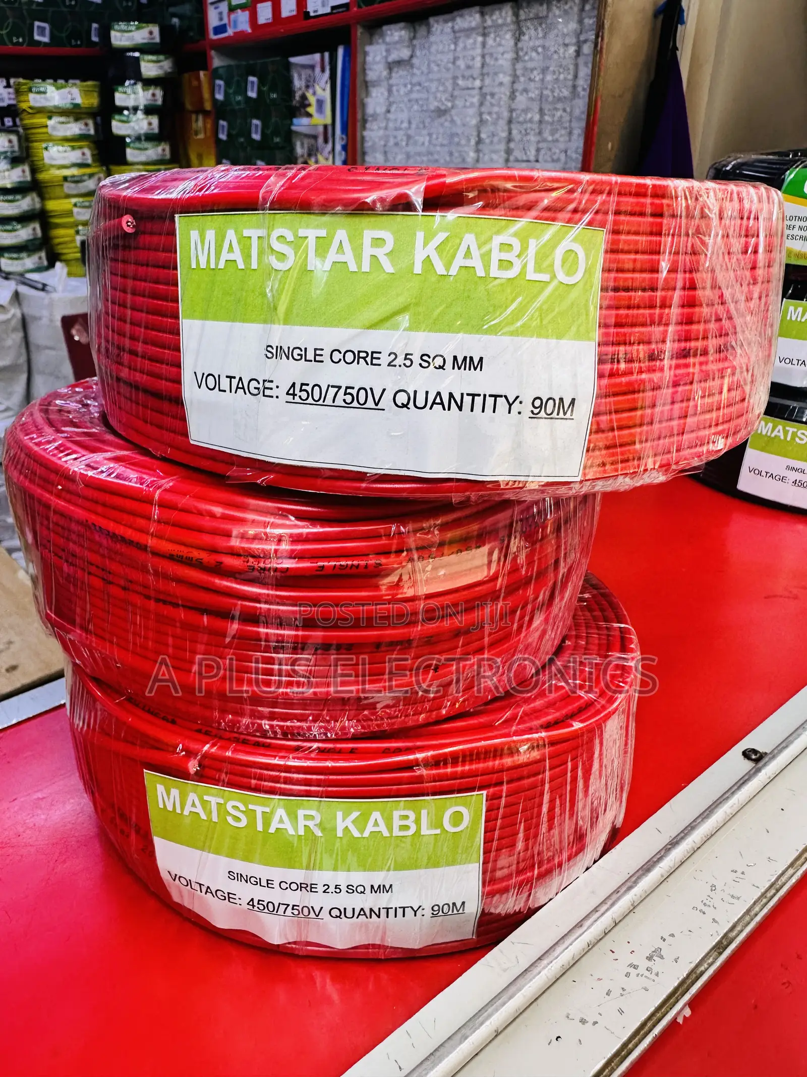 Matstar 2.5mm Single Core Electrical Cable 90m-Red – Reliable Use