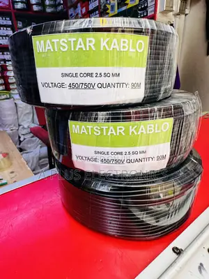 Matstar 2.5mm Single Core Electrical Cable 90m Black – Power Cable