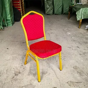 Office Chair : Red and Gold Stackable Banquet Chair,