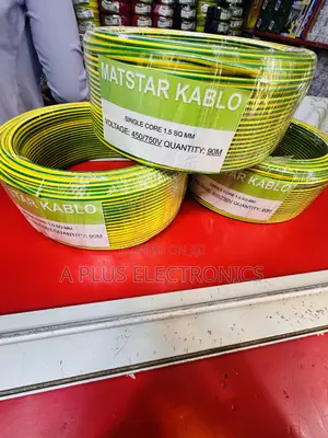 Matstar 1.5mm Single Core Electrical Cable 90m Black Green Yellow-Duty