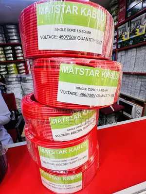 Matstar 1.5mm Single Core Electrical Cable 90m Red – Flexible Copper