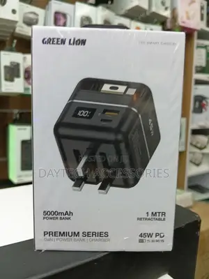 Green Lion Premium Series 5000mah Gan Power Bank and Charger.