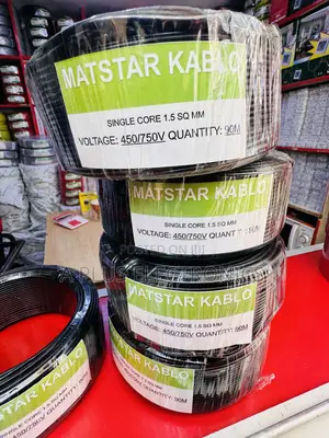 Matstar 1.5mm Single Core Electrical Cable 90m Black – High Strength