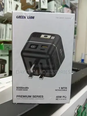 Green Lion 2-in-1 Gan Charger 5000mah Power Bank 45w Pd.