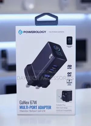 Powerology Ganex 67w Muti Port Adater Black Pwc2417bk