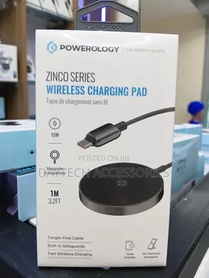 Powerology Zinco Series Wireless Charging Pad (Model Pwc99dgy).