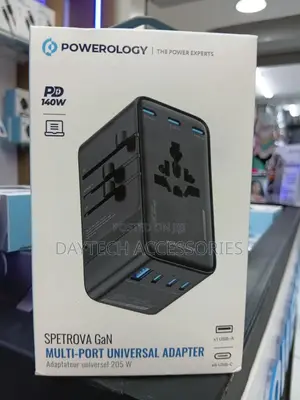 Powerology 140w Spetrova Gan Multi-Port Universal Adapter.