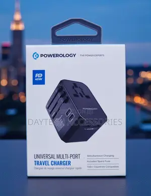 Powerology Universal Multi-Port Travel Charger With 45w Power Delivery