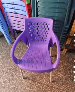 Purple / Blue Strong Plastic Metal Tubing Legs Chair