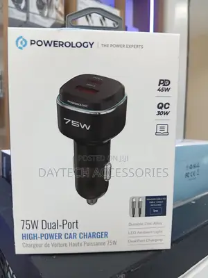 The Powerology 75w Dual-port High-power Car Charger