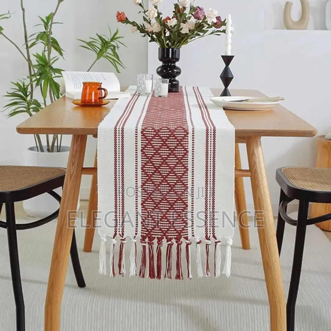Vintage Rustic Table Runners -220cm Brown-180cm Black-White