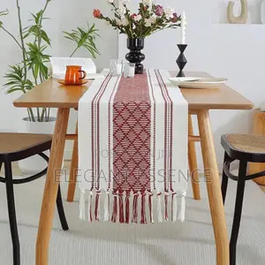 Vintage Rustic Table Runners -220cm Brown-180cm Black-White