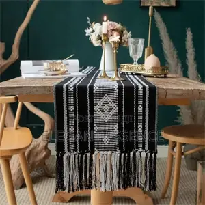 Vintage Rustic Table Runners -220cm Brown-180cm Black-White