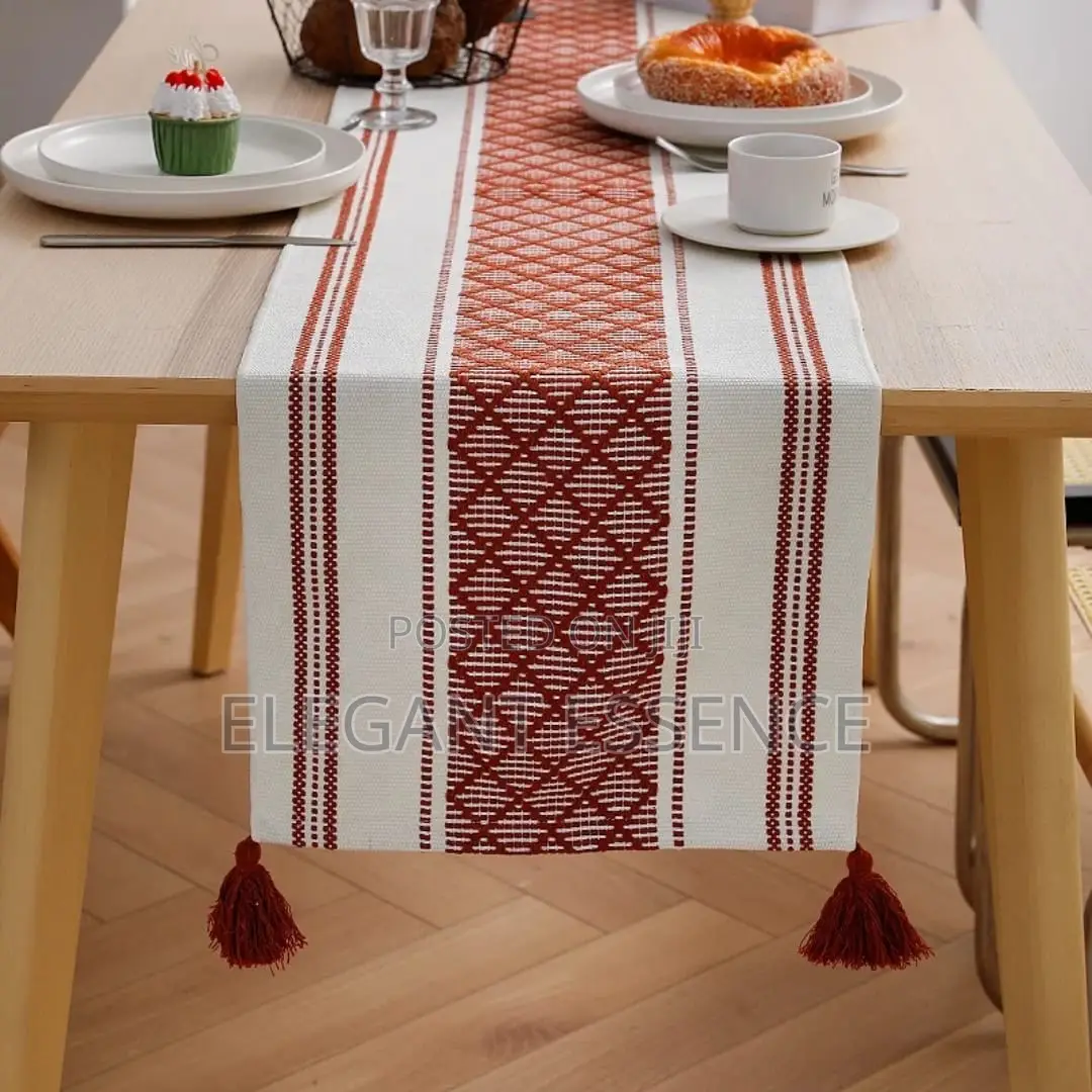 Vintage Rustic Table Runners -220cm Brown-180cm Black-White