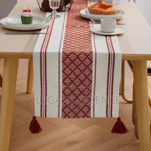 Vintage Rustic Table Runners -220cm Brown-180cm Black-White
