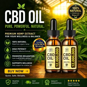 Maximum Strength CBD Oil for Total Wellness, 2 Bottle Offer 100ml
