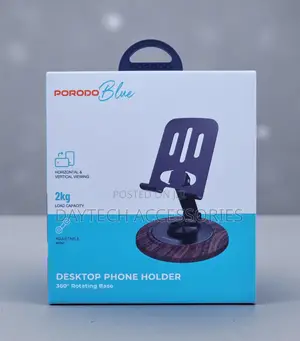 Porodo Blue Desktop Phone Holder 360 Rotating Base Black Pbw15bk