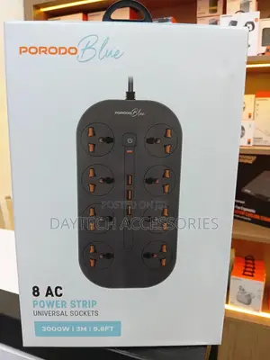 This Is A Porodo Blue 8 Ac Power Strip.