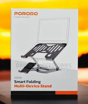 Porodo Smart Folding Multi-Device Laptop Stand With Phone Stand Holder